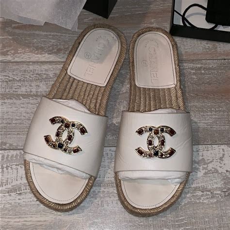 chanel womens shoes espadrille|authentic chanel espadrilles.